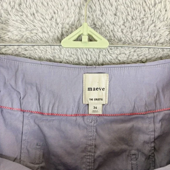 Maeve The Colette Cropped Wide Leg Pants Size 34 Lilac Lavender Linen Blend - Picture 7 of 9